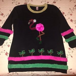 Christmas flamingo Sweater! Size xl. Tunic style